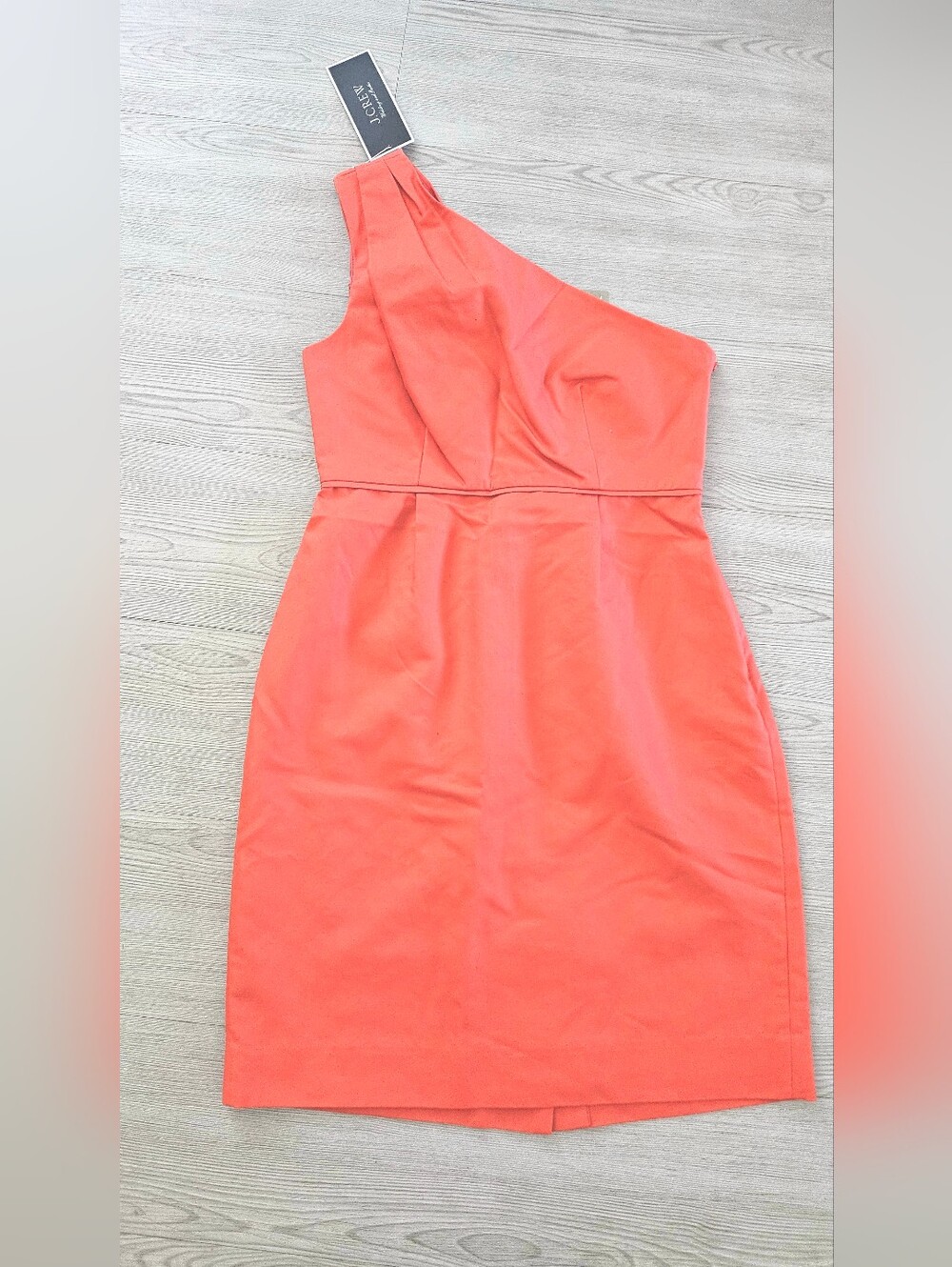 J. Crew Coral One-Shoulder Sheath Dress